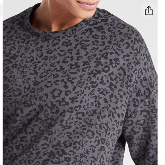 ATHLETA PURE LUXE LEOPARD PRINT SWEATSHIRT - Picture 2 of 9